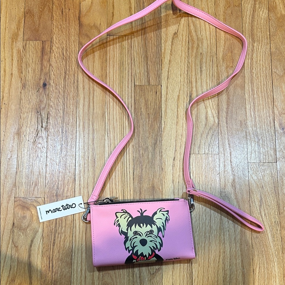 Pink Crossbody Bag with yorkie